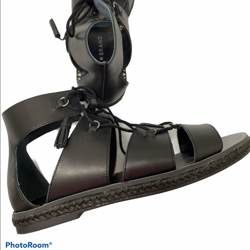 Lucky brand black lace up sandal